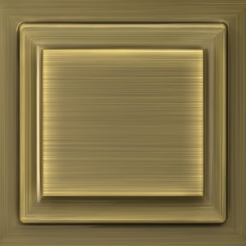 Georgian Privacy Knob with Camelot Trim, Antique Brass