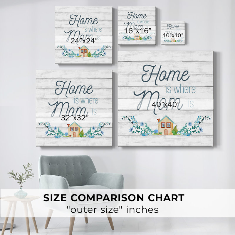 «Home Is Where Mom Is», impression sur toile, H 32 po x l 32 po x P 1,5 po