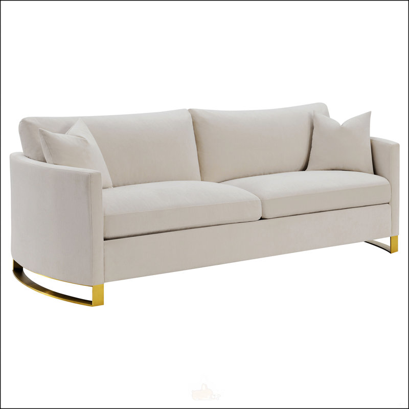Canapé beige à dossier rembourré