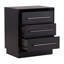 Humphreys 3-Drawer Pine Wood Nightstand, Black