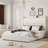 Upholstered Bed Frame With 4 Drawers, Bed With Storage Headboard And Charging Station