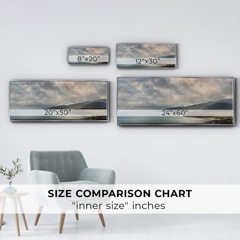 Calming Sea, reproduction d'art sur toile, H 8 po x l 20 po x P 1,5 po, Argent