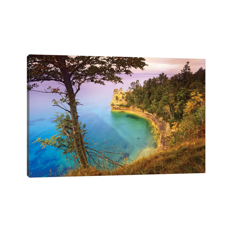 Castle Rock Overlooking Lake Superior, Pictured Rocks National Lakeshore, Michigan 1 Piece Wrapped Canvas Wall Art