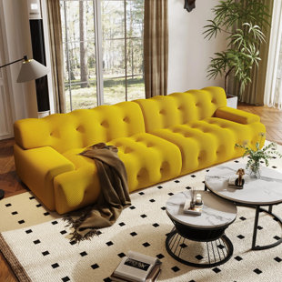 Canapé surdimensionné de L 118,11 po x l 41,34 po x H 26,77 po, canapé modulaire confortable en tissu maillé 3D, canapé incurvé pour salon, bureau, appartement, sans assemblage requis