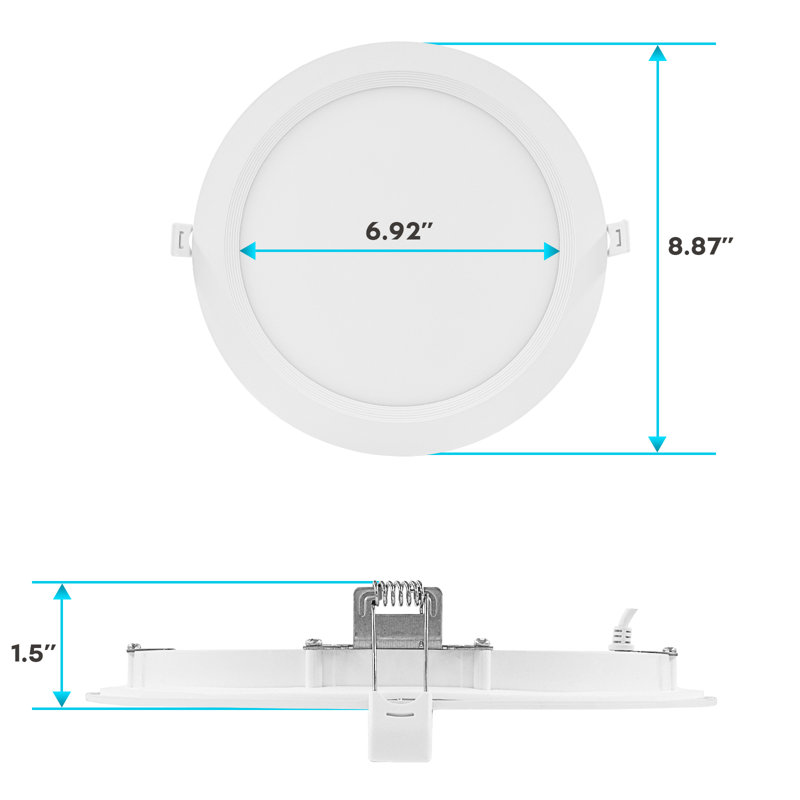 Ensemble d'éclairage encastré 8 "ultra-mince 8 pi