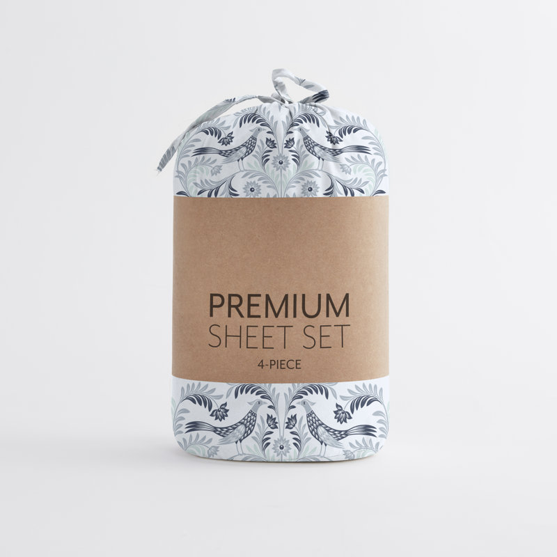 Queen Gray and White Striped Deep Pocket Microfiber Sheet Set