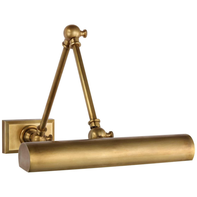 Chapman & Myers Cabinet Maker Double Library Light, Hand-Rubbed Antique Brass, 12.25" H x 12" W x 22.75" D