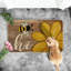 Bee Daisy Doormat - Multi - Low-Profile Indoor/Outdoor Spring/Summer Rug