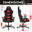 Techni Sport Adjustable Reclining Ergonomic Swiveling PC & Racing Game Chair in Black