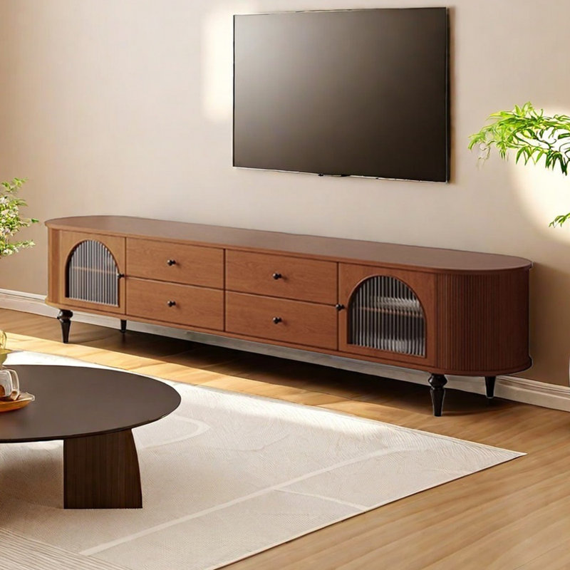 TV Cabinet Quality Wood Storage, Brown