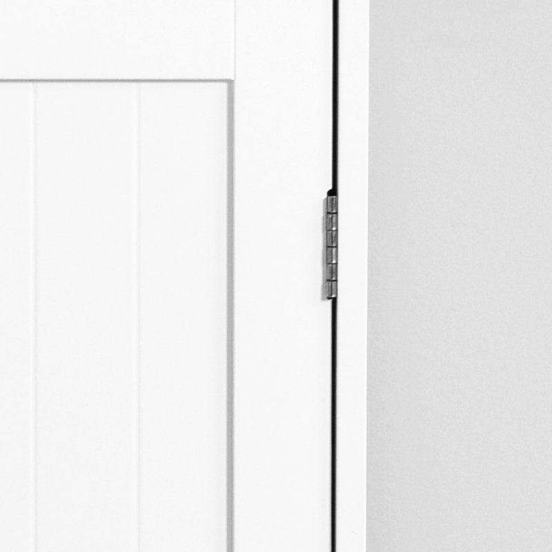White Bathroom Cabinet With Adjustable Shelf And Routed Handle Drawers - Contemporary Style For Multiple Rooms Storage In Drawers, Bathroom, Hallway