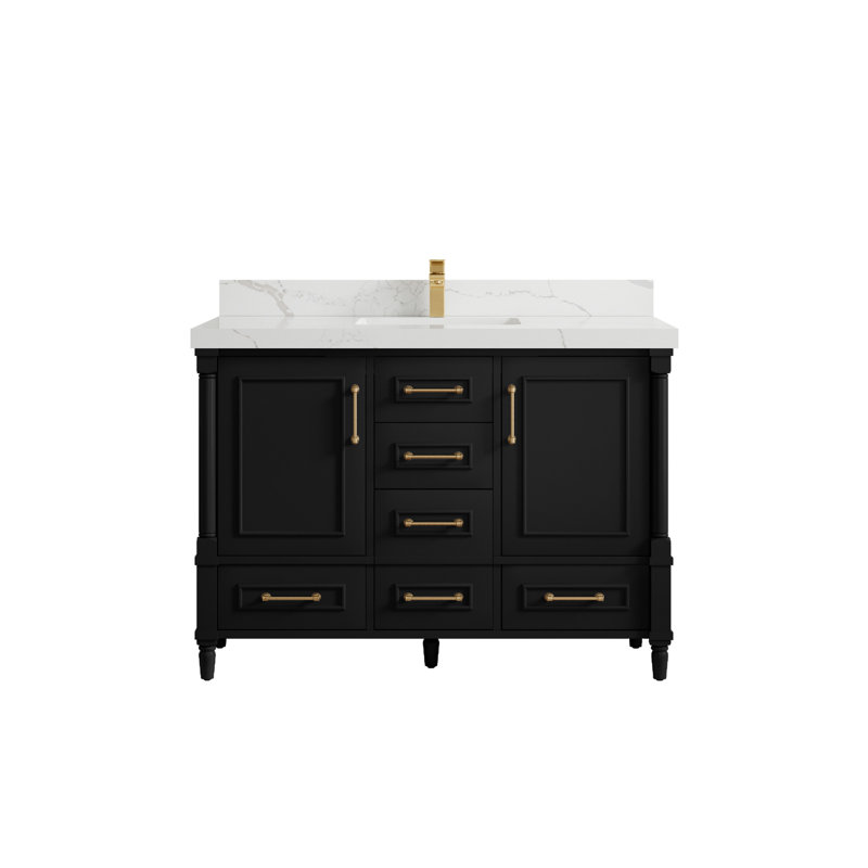 Ensemble de meuble-lavabo simple 48 po Aberdeen, Calacatta Laza