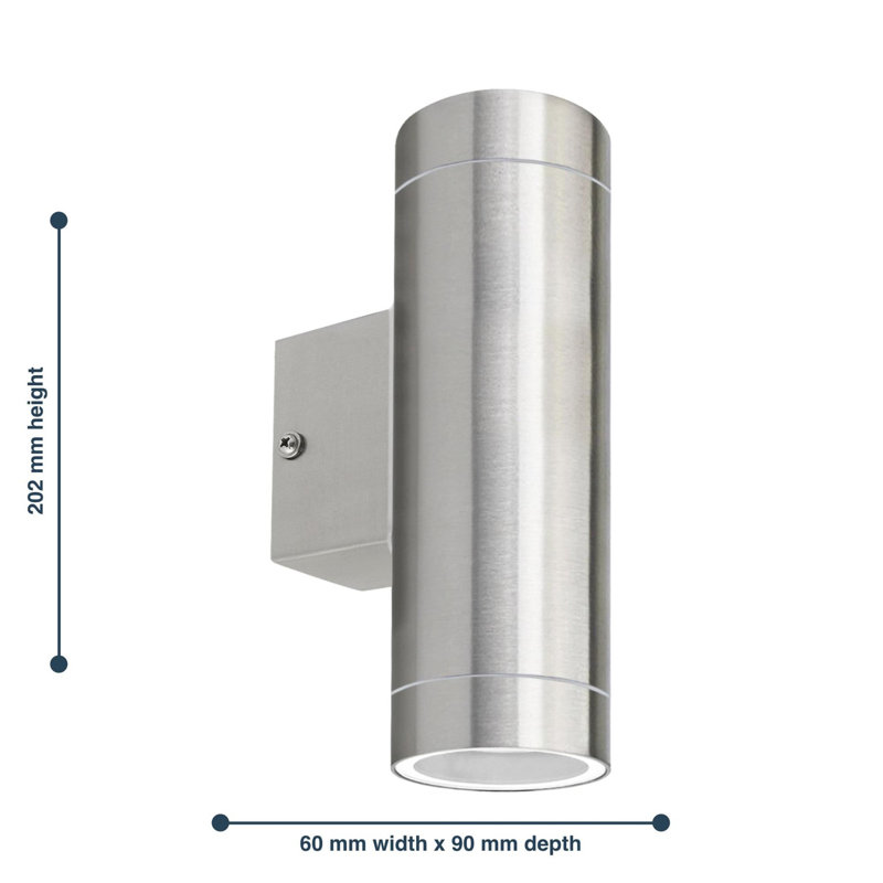 Amine 2 - Bulb 20.2cm H Outdoor Flush Mount, Brushed Stainless Steel