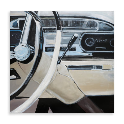 1950s Car Dashboard Gray Tablecloth | Indoor/Outdoor Decor