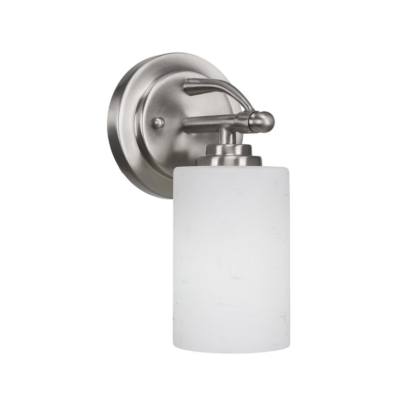 Albreda 1 - Light Dimmable Armed Sconce, White Muslin, Dark Granite