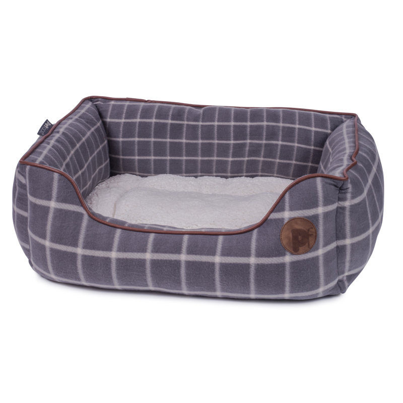 Window Pane Check Bolster Cushion, Medium (64cm W x 55cm D x 24cm H)