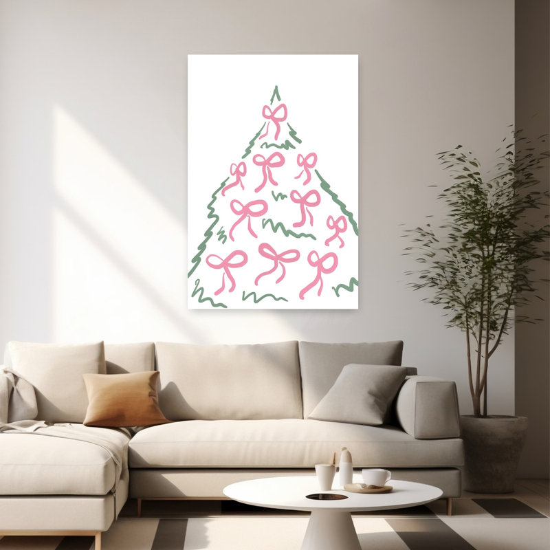 «Cutechristmastree», fantaisie abstraite, arbre de Noël contemporain, paysage d'hiver, reproduction d'art mural