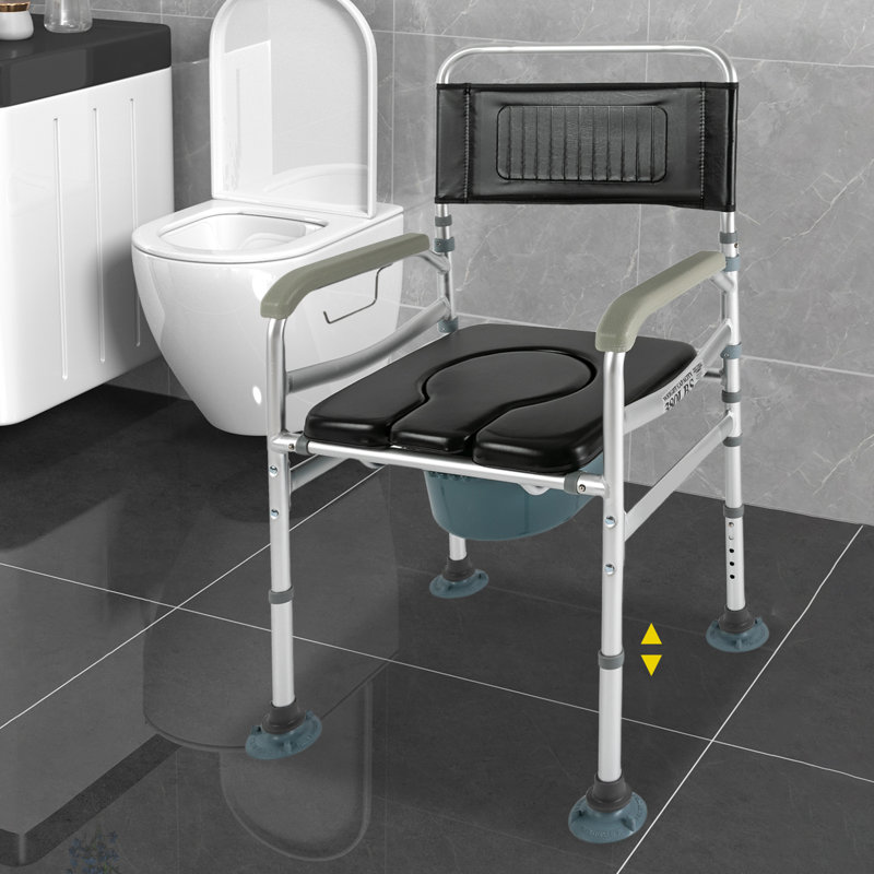 Siège de douche et de toilette pliant pour la douche avec commode