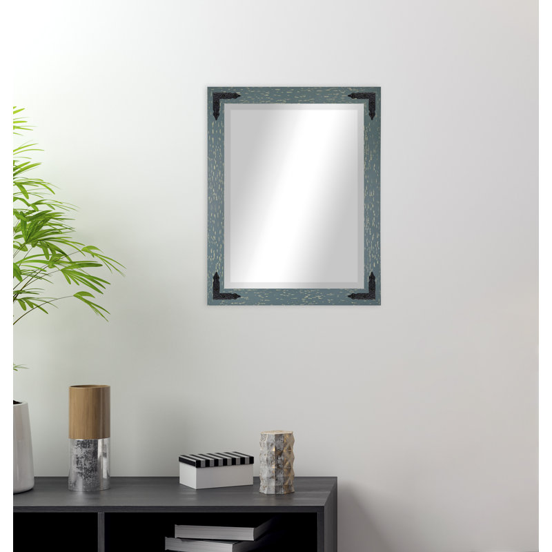 Tuohy Solid Wood Flat Wall Mirror, Seagreen, 35"  x 23" 