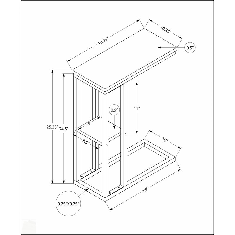 Table d'appoint en forme de C avec aspect marbre noir et structure en métal, parfaite pour un décor moderne et polyvalent.