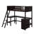 Twin Size Wooden Loft Bed With Shelves And Desk-1719787368