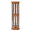 Vitrine de coin Classy Oak avec étagère en verre et étagère d'éclairage-1756716263