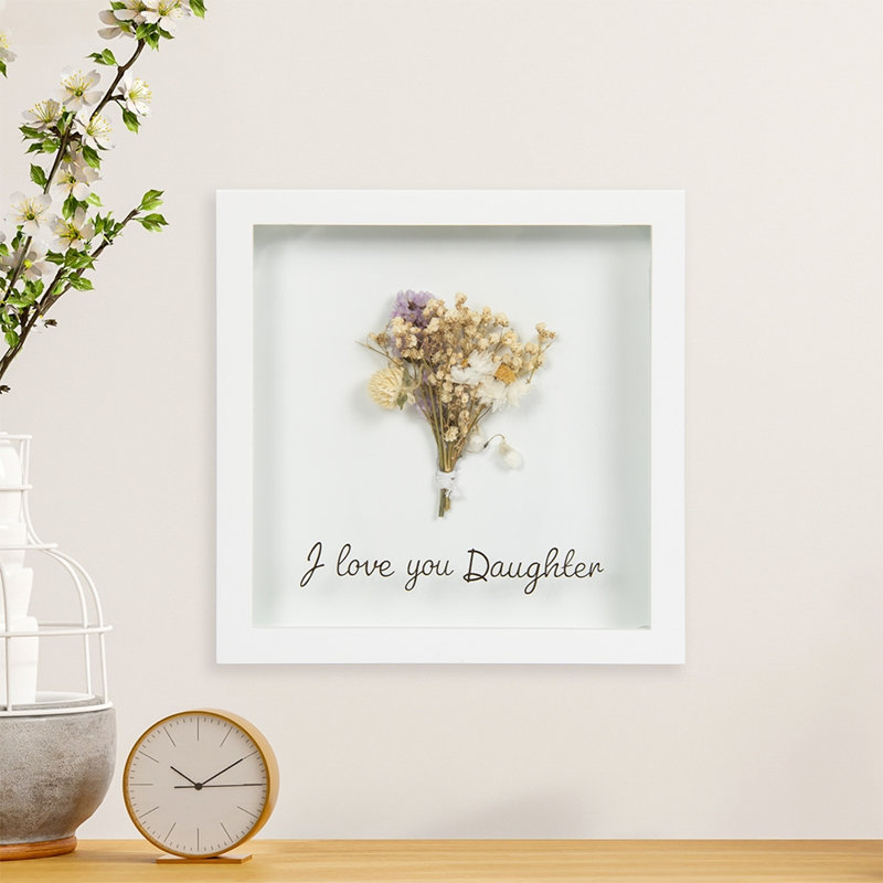 Dried Flowers Plaque - Daughter - Single Picture Frame Print on Wood