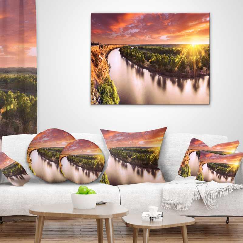 Coussin lombaire paysage paysage coucher de soleil sur la rivière Murray