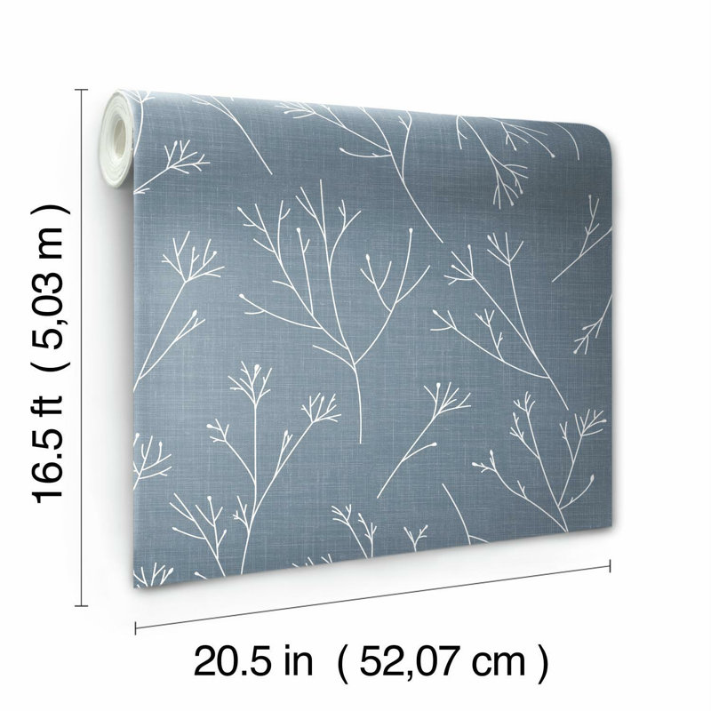 Rouleau de papier peint adhésif Alaze, Bleu, L 16,5 po x l 20,5 po