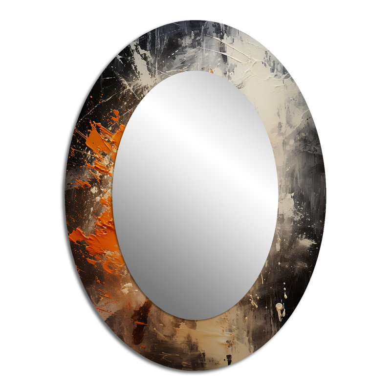 Miroir décoratif ovale en métal Sunset Wild West Indian, 40 po x 30 po