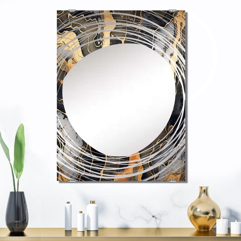 Arif - Miroir mural fractal abstrait MIR137713, 32 po x 24 po