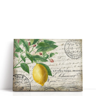 Rétro citron - reproduction d'art sur toile