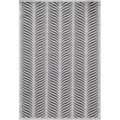 Tapis à rayures argentée Gilberta