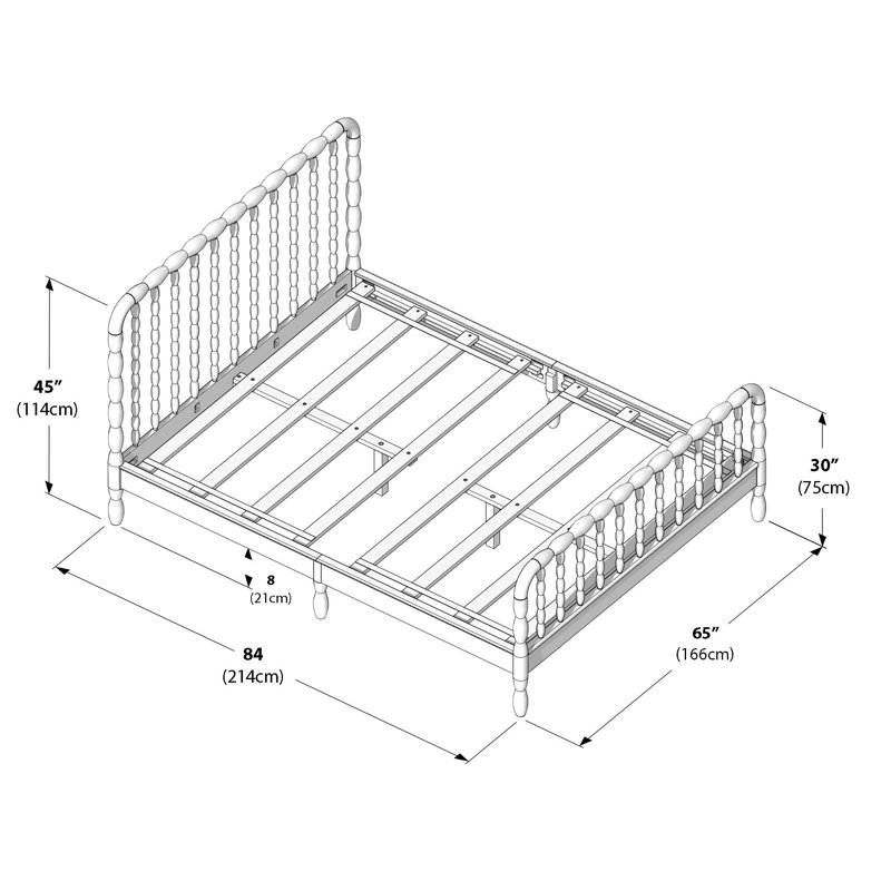 Lind Spindle Queen Solid Wood Bed, Brown, Queen
