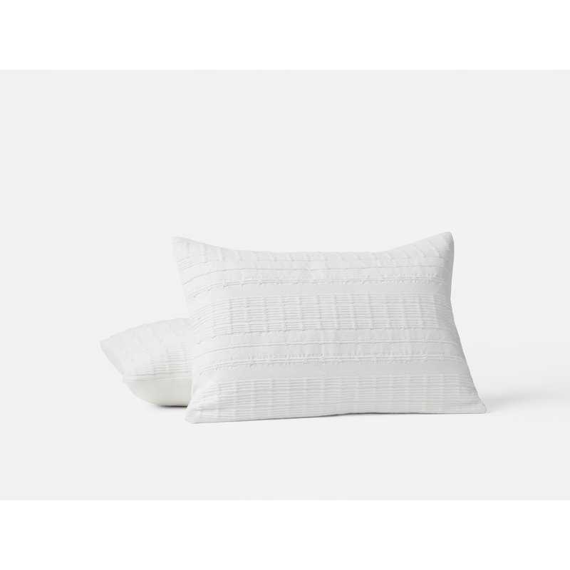 Sea Ridge Pillow Cover, 14"H x 20"W, Rectangular, Alpine White Striped