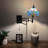 Tiffany Sconce Lamp Swing Arm Stained Glass Dragonfly Pull Chain Switch 13”W*8”D*15”H-745921543