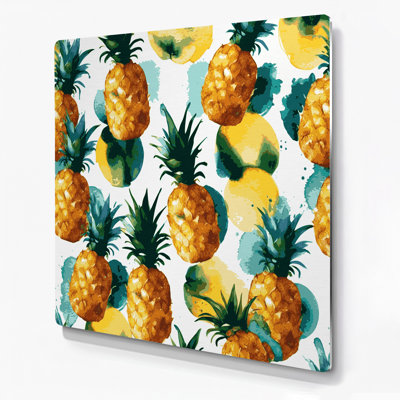 Art mural hawaïen, ananas et métal brun