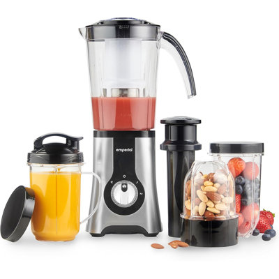 Emperial 4 in 1 Blender Multifunctional Smoothie Maker, Juicer, Grinder & Ice Crusher with 2 Speeds & Pulse Function - 550W