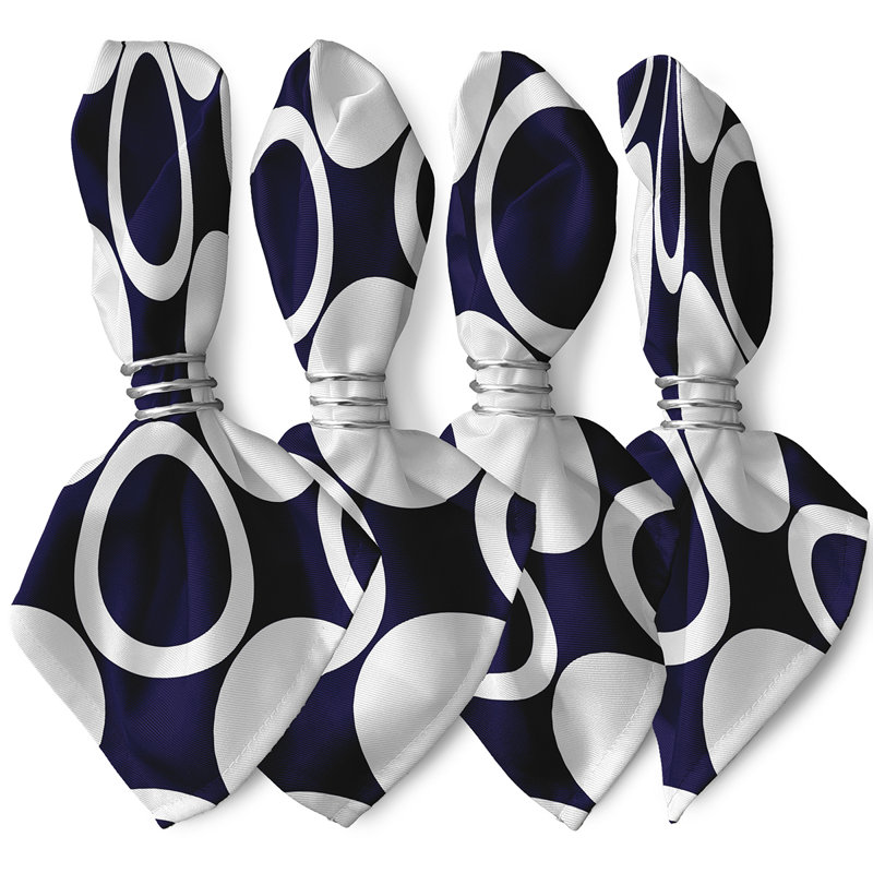 Laraib Mod Circles Napkins, Navy
