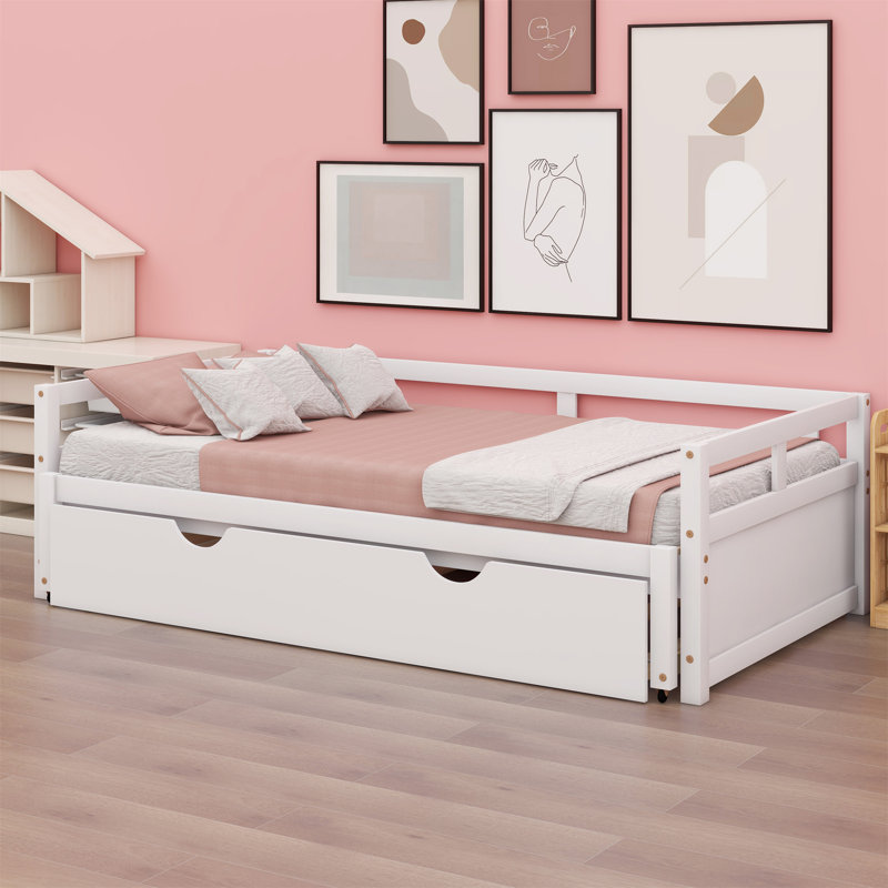 Extending Daybed With Trundle, Wooden Daybed With Trundle, White