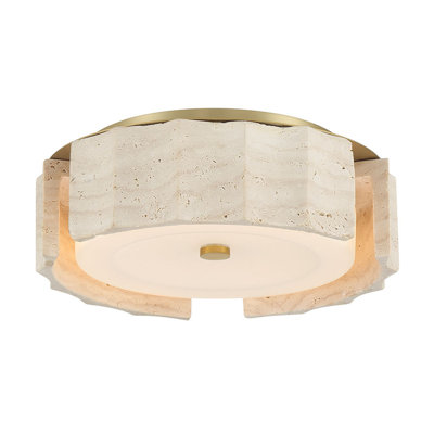 Roslington, Flush Mount, 12", Gold, Opal Etched Glass