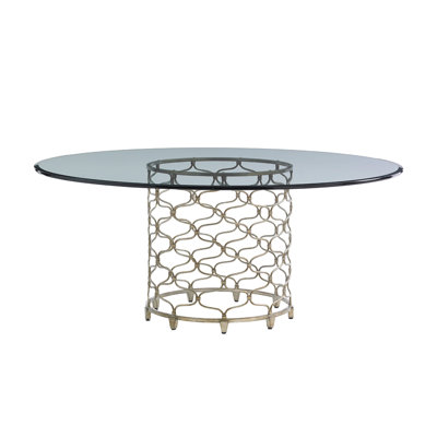 Laurel Canyon Bollinger Round Dining Table with Glass Top