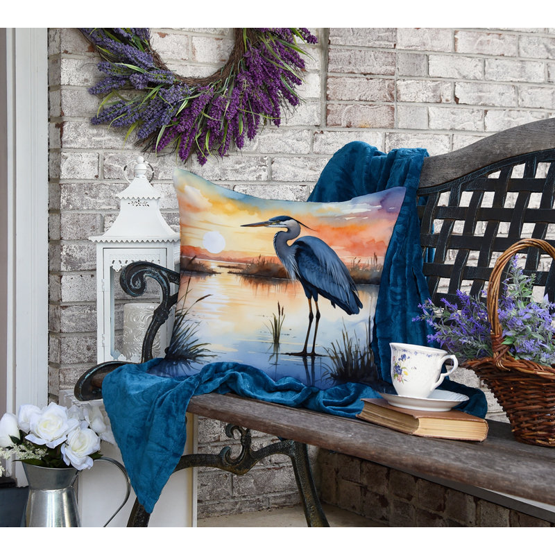 Coussin Blue Heron, Carré 18 po