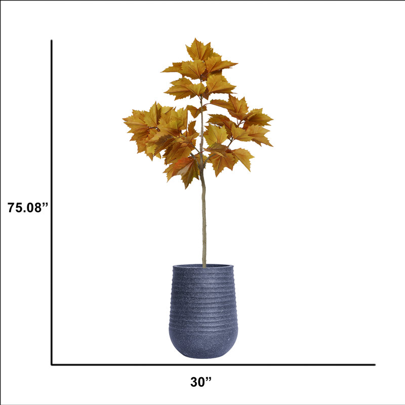 Érable artificiel en pot 75,08 po, Bleu
