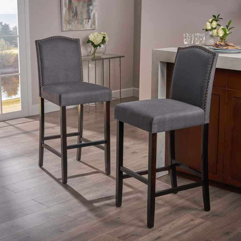 Tabouret de bar Markson Kd pour îlot de cuisine, Gris clair