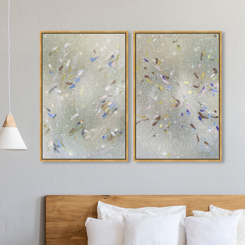 Spontaneous Traces Set Set by Oliver Gal, 92"H x 62"W, Gold Floater Frame