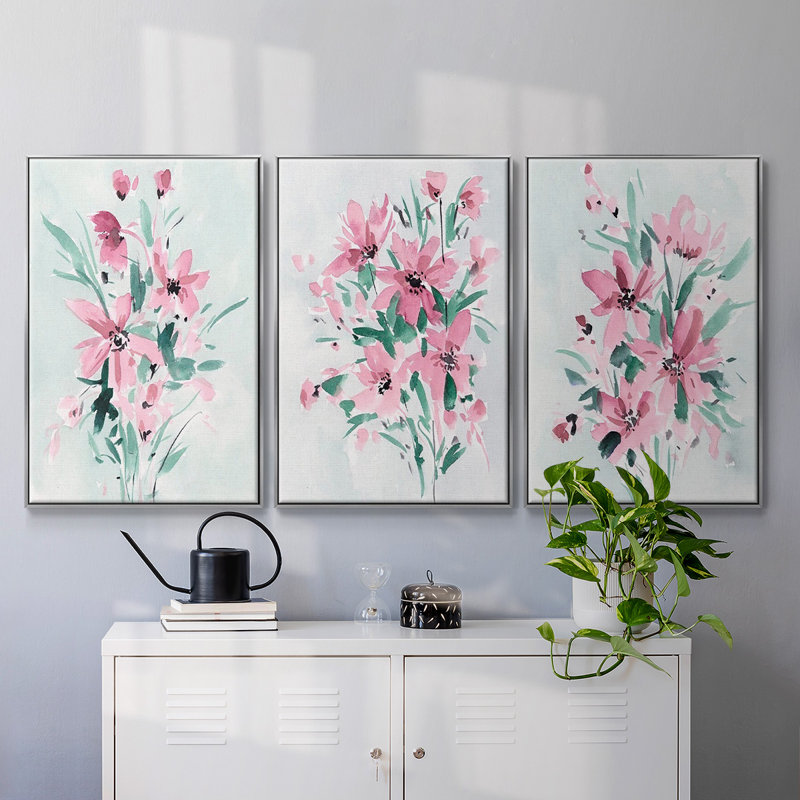 Posy Blooms I, H 48 po x l 96 po x P 2 po, Argent