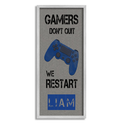 Art mural personnalisé Gamers Don't Quit cmw-118