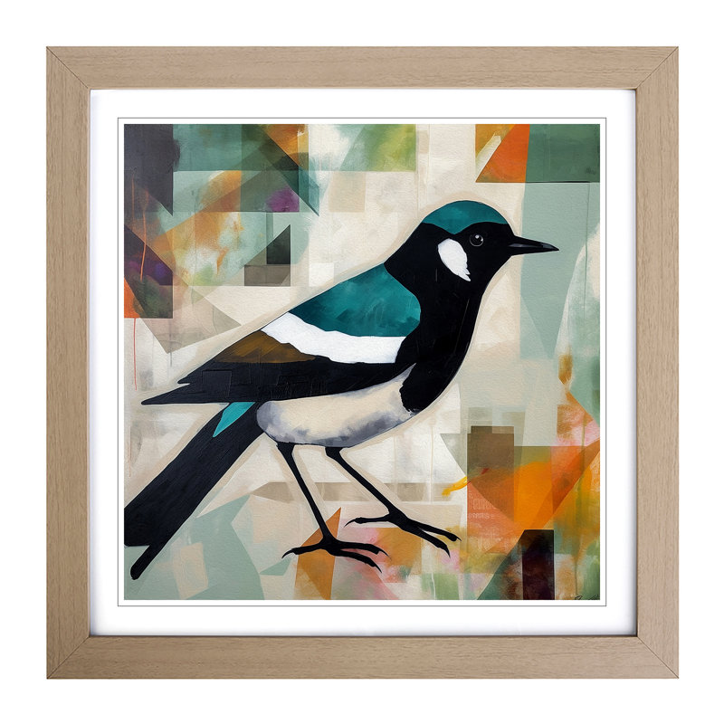 Magpie Bauhaus - Framed Print, Oak