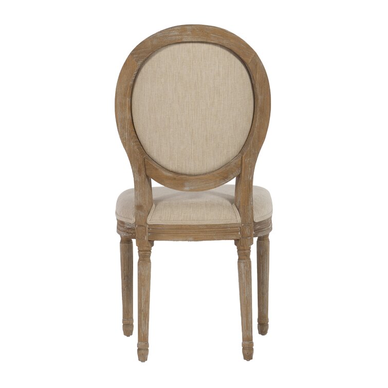 Kathlene Upholstered Oval Back Side Wood Chair (Set of 2) One Allium Way Upholstery Color: Linen